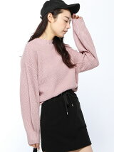 BROWNY STANDARD/(L)ボリュームスリーブラメセーター