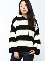 BROWNY/(L)ボーダーニットパーカー