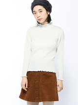 BROWNY STANDARD/(L)フリルネックラメセーター