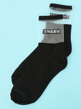BROWNY/(L)SWARMロゴシースルーソックス
