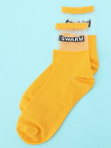 BROWNY/(L)SWARMロゴシースルーソックス