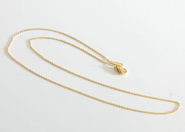 ステンレス・金色・平あずきチェーン1.1mm選択可40cm・45cm/【メイン】(新品11月)ゴールドPVDコーティング金属アレルギー対応サージカルステンレス製316L