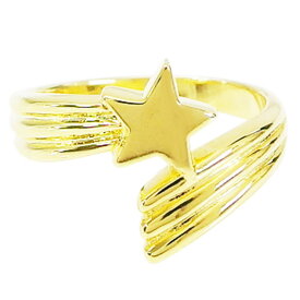 ＼50／ 18KGコーティング ブラス製流れ星の指輪(1) メイン シルバー925 銀 メンズ レディース 送料無料 アクセサリー 流星 スター 星 18金 指輪 リング 送料無料 おしゃれ