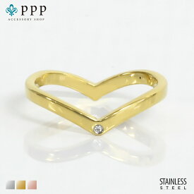 指輪 レディース ステンレス リング (196)ハートCZ 金色 ピンキーリング 金属アレルギー対応 メンズ 送料無料 サージカルステンレス 316L プチプライス 男女兼用 メッキ コーティング アクセサリー
