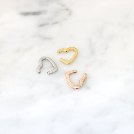 ステンレス イヤーカフ (25)ハート 2個セット 選択可 銀色 金色 ピンクゴールド ネックレス 金属アレルギー対応 レディース 送料無料 シルバー ニッケルフリー ノンホール