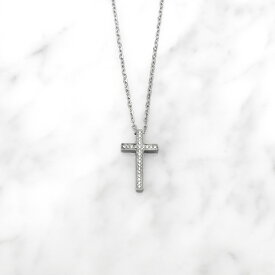 ステンレス ネックレス (205) クロス CZ 選択可 (銀色 金色) ペンダント シルバー ゴールド ピンク カラー サージカルステンレス 316L 金属アレルギー対応 レディース メンズ 送料無料