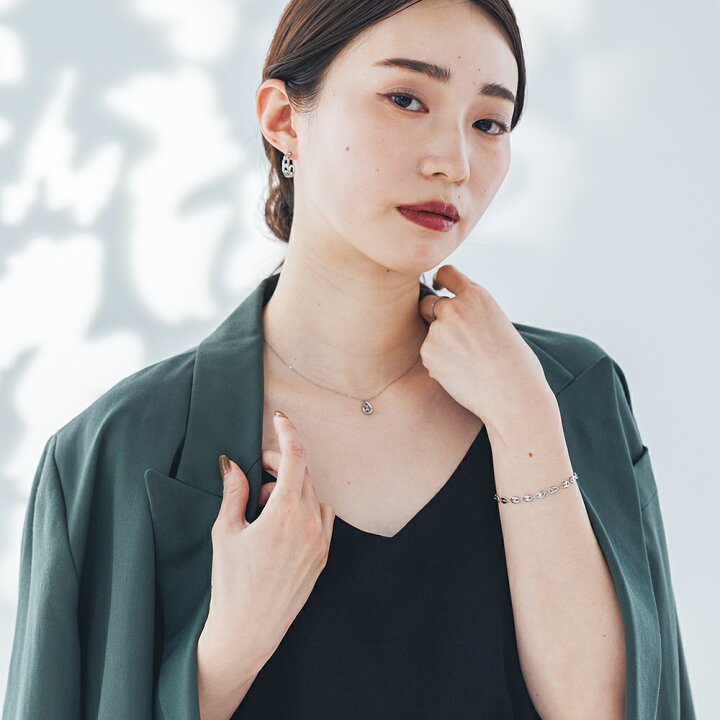 楽天市場】ステンレス ネックレス (65)ドロップCZ 選択可 銀色 金色 