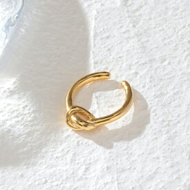 ステンレス イヤーカフ (1)結わき カラー選択可(メイン)銀色 金色 ピンクゴールド ピアス イヤリング 金属アレルギー対応 レディース メンズ 送料無料 サージカル ニッケルフリー ノット 結び目