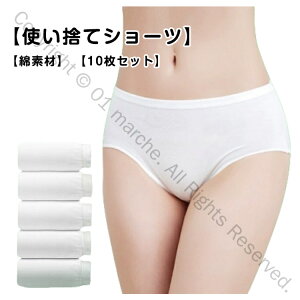 送料無料 レディース使い捨てショーツ 10枚セット 携帯用パンツ 通気性抜群 柔らか素材 スポーツや旅行 出張に便利 伸縮性あり 災害用品として非常時の下着 白インナー