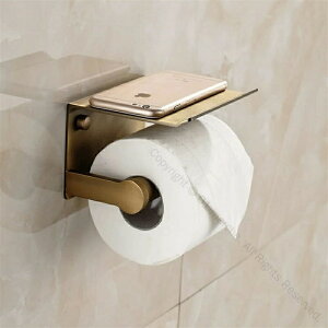 アンティーク真鍮トイレットペーパーホルダー 壁マウント式 アルミニウム製 つや消しゴールド 携帯電話収納付き アンティークブロンズカラー おしゃれで耐久性抜群なトイレ用品