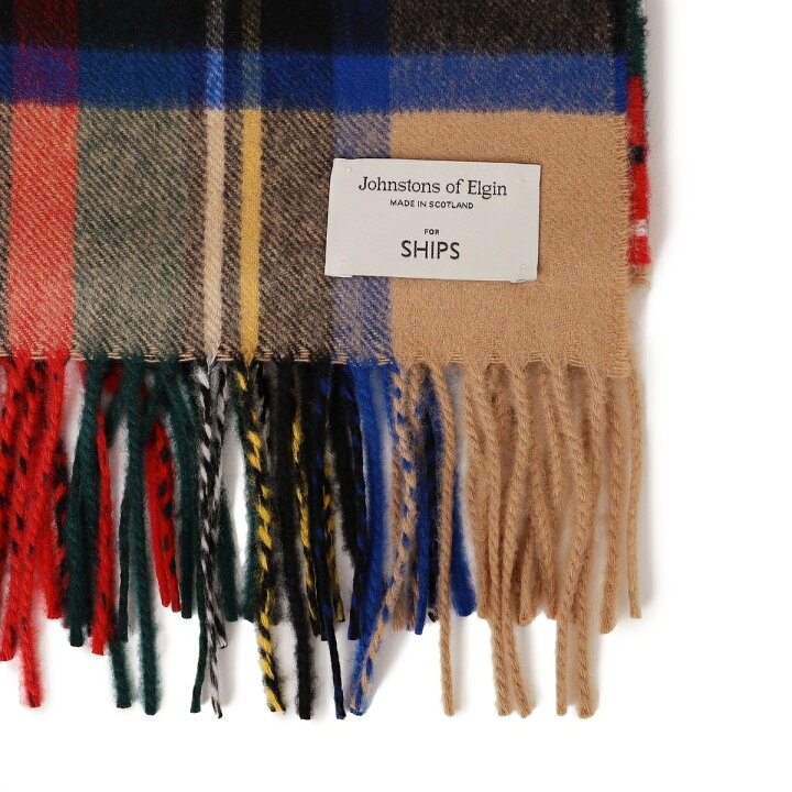 楽天市場】【SHIPS別注】JOHNSTONS:カシミヤチェックストール 