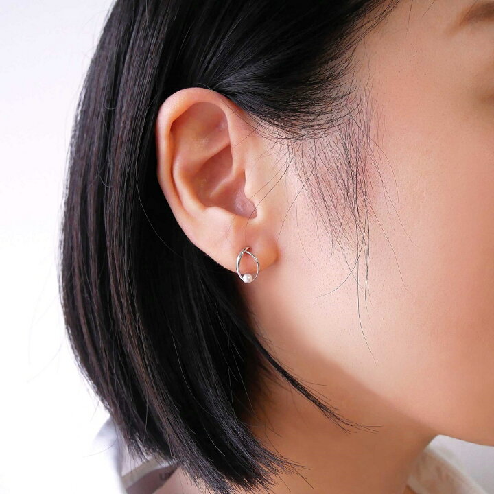 楽天市場】K10ホワイトゴールド 淡水パールピアス【6月の誕生石 