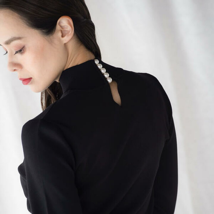 楽天市場】バックパールハイネックニット／ビアッジョブルー（Viaggio  