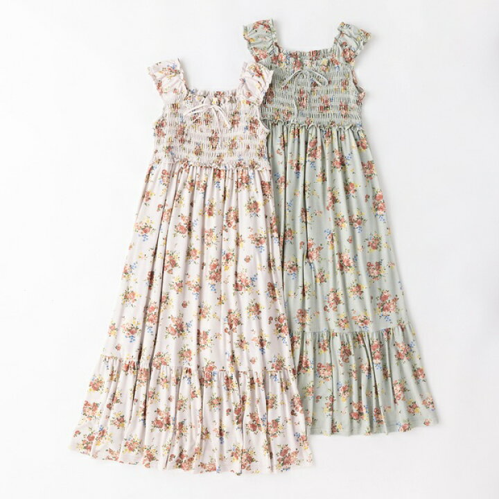 楽天市場】【 ouchi de Rose 】 シャーリングマキシワンピース／ローズ  