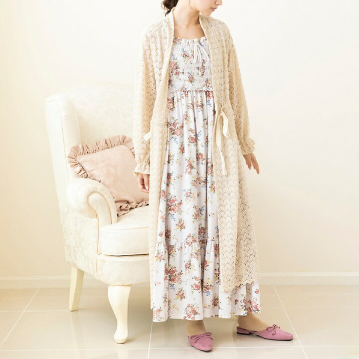 楽天市場】【 ouchi de Rose 】 シャーリングマキシワンピース／ローズ  