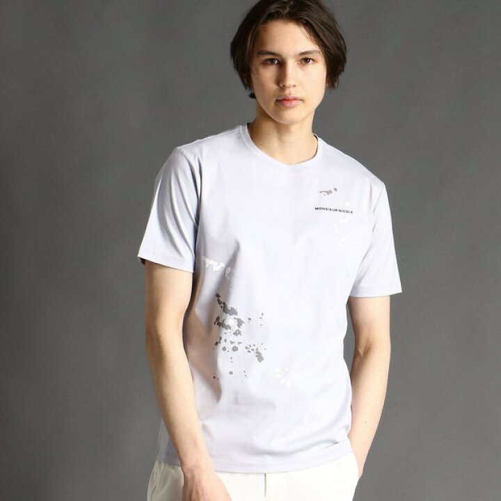 ロゴ ペイントプリント シャツ ムッシュニコル MONSIEUR NICOLE 丸井 マルイ 店