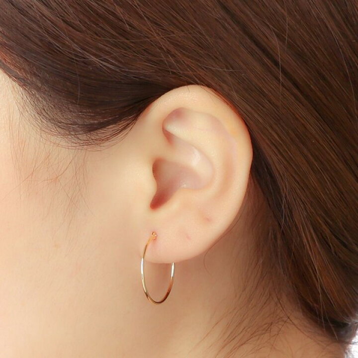 楽天市場】K18 イエローゴールド フープピアス（20mm）／エステール  