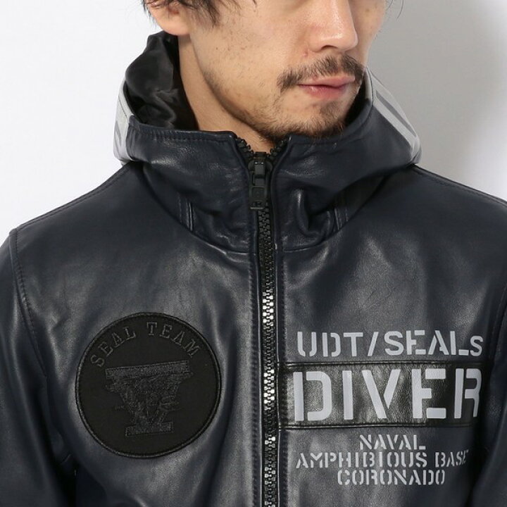 楽天市場】【直営店限定】フードレザージャケット フロッグマン 