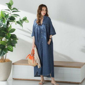 Denimシャツワンピース《洗濯機で洗える》／ビッキー（VICKY）