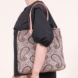 ペイズリープリント 日本製牛革ハンドルトートバッグ／ベース（BASE）