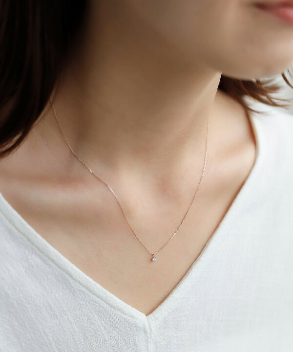 楽天市場】一粒ダイヤモンドのネックレス[0.05ct][ロゼチナ 