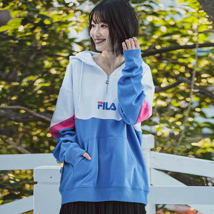 楽天市場】FILA(フィラ)切り替えハーフジップスウェットパーカー 