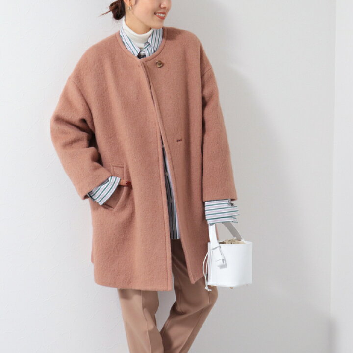 楽天市場】◇【WEB限定カラーあり】モヘアシャギーノーカラーコート  