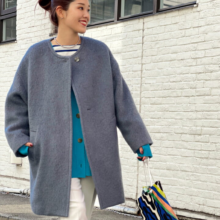 楽天市場】◇【WEB限定カラーあり】モヘアシャギーノーカラーコート 