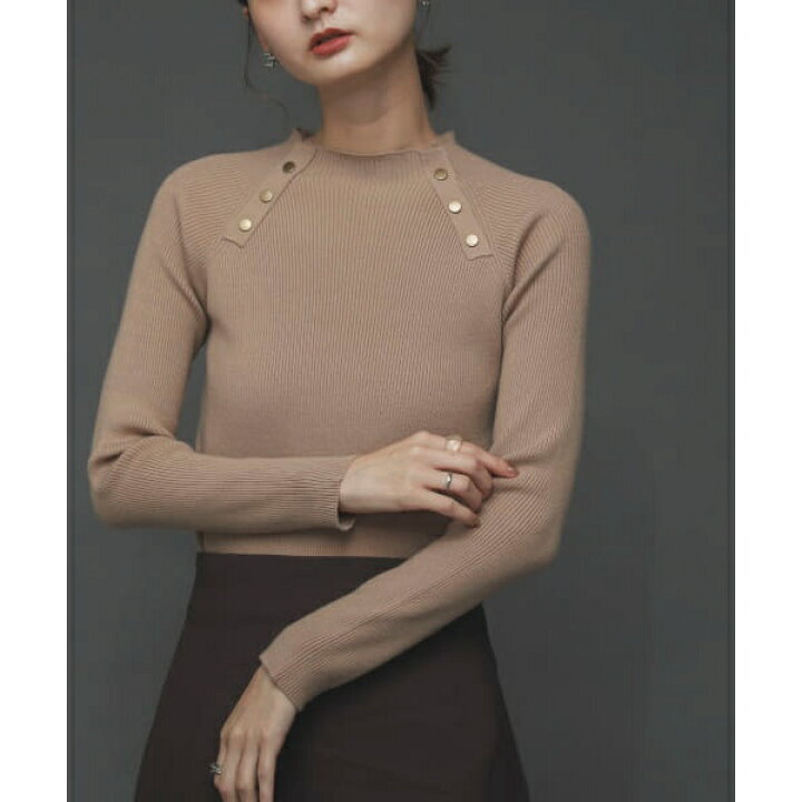 楽天市場】ボタンディテールコンパクトニットトップ／センスオブ  