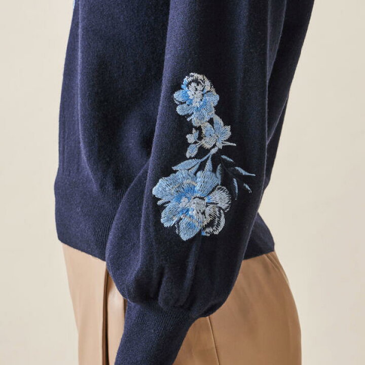 楽天市場】フラワー刺繍プルオーバー≪手洗い可能≫／ビアッジョブルー 
