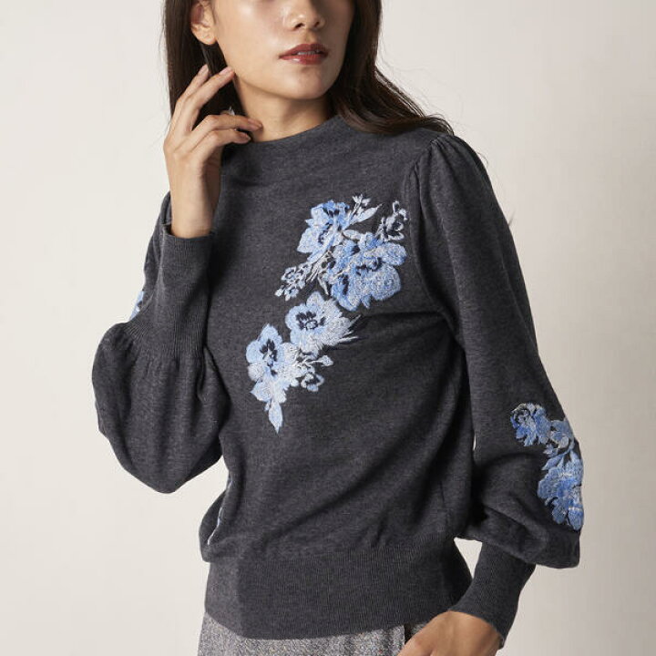 楽天市場】フラワー刺繍プルオーバー≪手洗い可能≫／ビアッジョブルー 