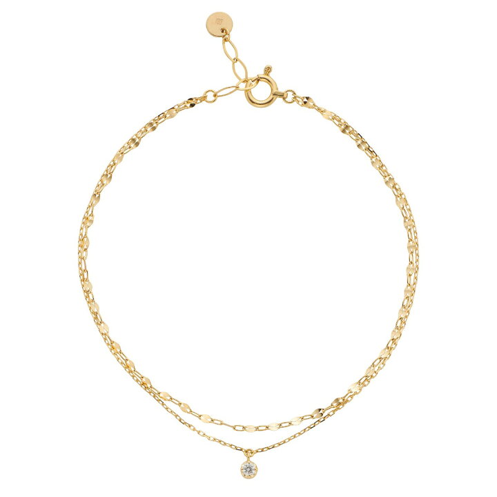 楽天市場】K18イエローゴールド ダイヤモンド 2連ブレスレット  