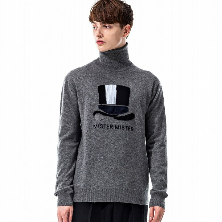 VIKTOR&ROLF スマイリープリントタートルネックニット うくっ 毛混