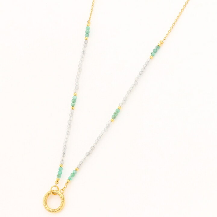 agete アガットラブラドライトチェーンネックレスチャーム - ネックレス 