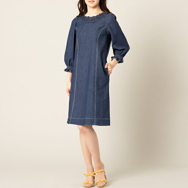 楽天市場】フラワーモチーフソフトデニムワンピース／ローズティアラ  