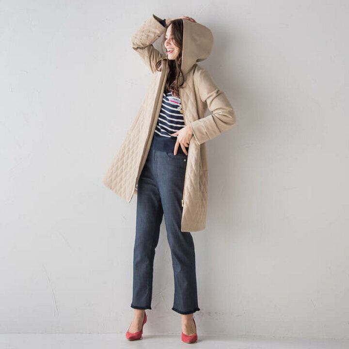 楽天市場】キルティング中綿ロングコート／ビアッジョブルー（Viaggio  