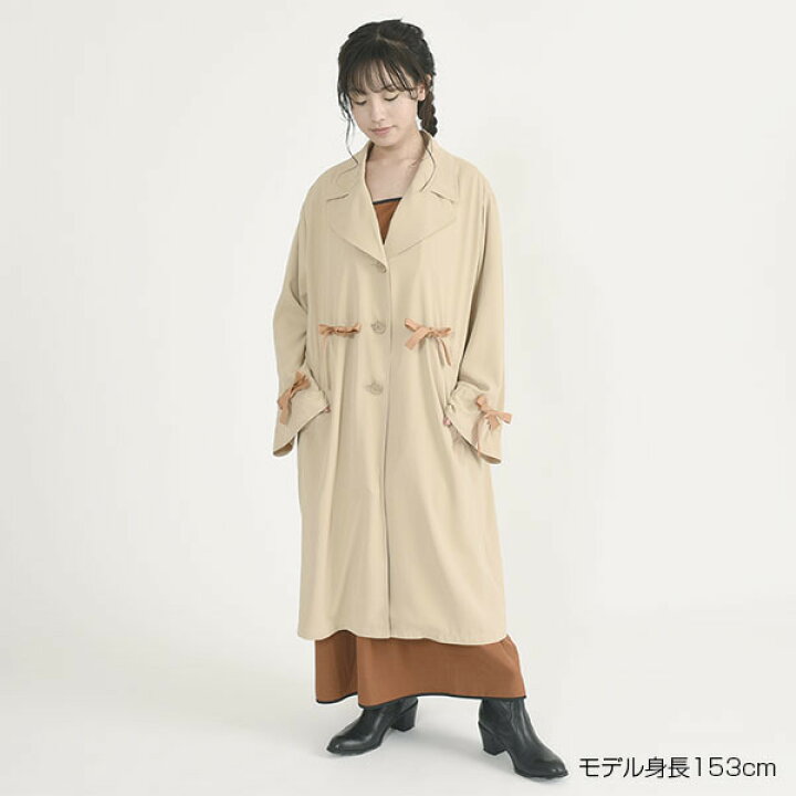楽天市場】リボンギャザートレンチ ロングコート／マリークヮント 