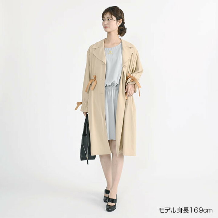 楽天市場】リボンギャザートレンチ ロングコート／マリークヮント 