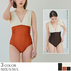 【SEA DRESS】深Vネックシンプルワンピース/水着／ティティベイト（titivate）