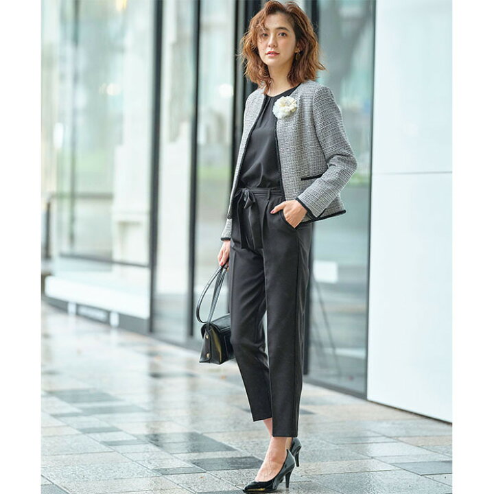 楽天市場】【4点セット】〈テーパードパンツ〉ツイードジャケット  