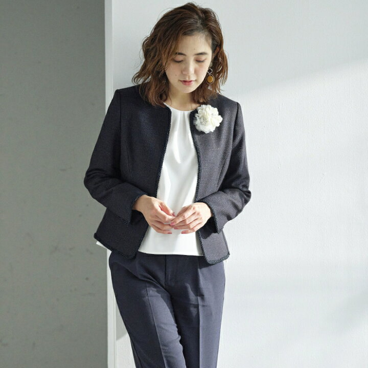 楽天市場】【4点セット】〈テーパードパンツ〉ツイードジャケット  