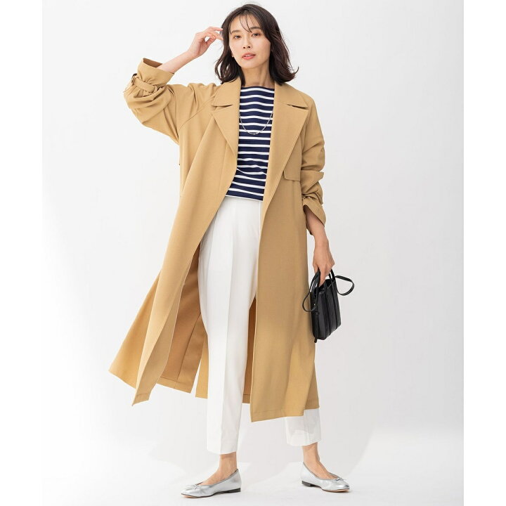 楽天市場】【CanCam掲載】ポリエステルツイルストレッチ トレンチ 