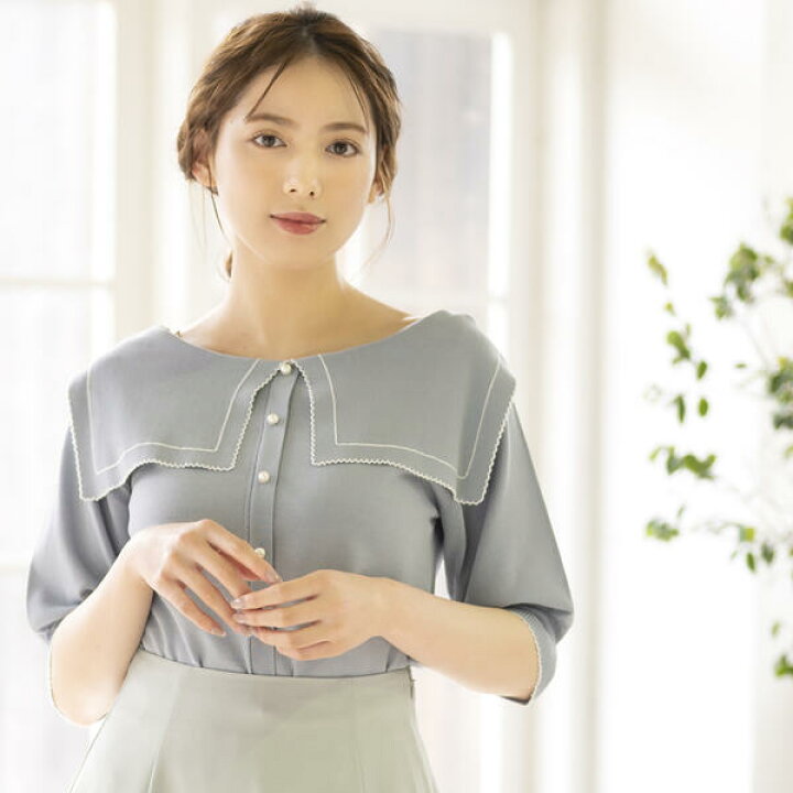 楽天市場 セーラーカラー刺繍ニット 美人百花４月号掲載 ミッシュマッシュ Misch Masch 丸井 マルイ 楽天市場店