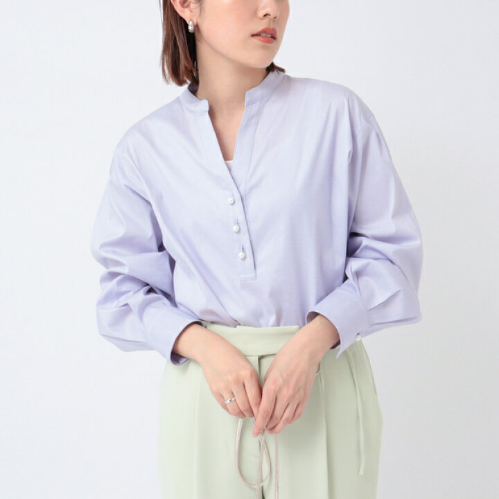 楽天市場】◇【WEB限定カラーあり】パールボタンブラウス 