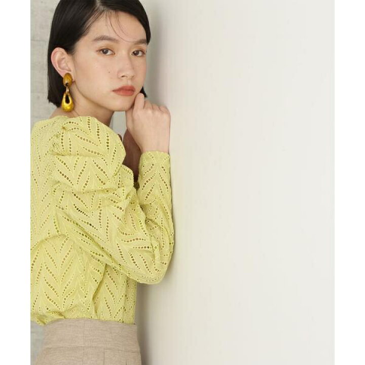 楽天市場 アイレットレースパフスリーブブラウス ナチュラルビューティーベーシック Natural Beauty Basic 丸井 マルイ 楽天 市場店