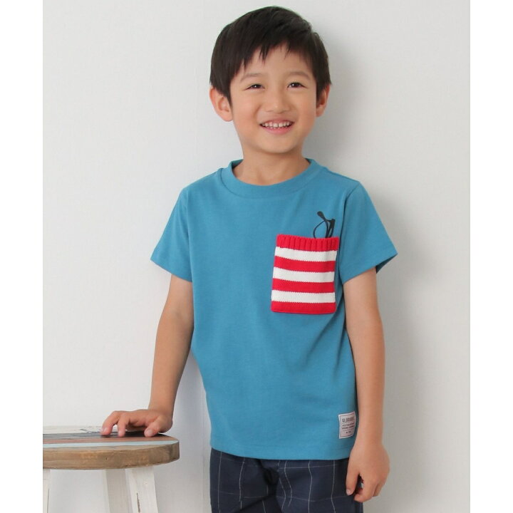 楽天市場】【キッズ】ニットボーダーポケTシャツ（100?160cm）／イッカ 