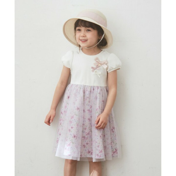 楽天市場 花柄チュールドッキング ワンピース エニィファム Any Fam 丸井 マルイ 楽天市場店