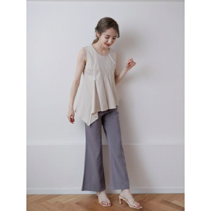 楽天市場】アシメカットフリンジノースリーブブラウス／レディメイド  