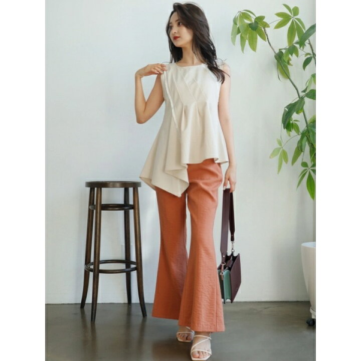 楽天市場】アシメカットフリンジノースリーブブラウス／レディメイド  