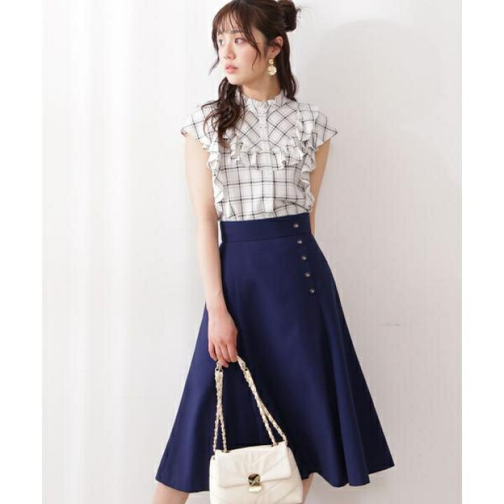 楽天市場】｜美人百花6月号掲載商品｜チェックフリルブラウス WEB限定 